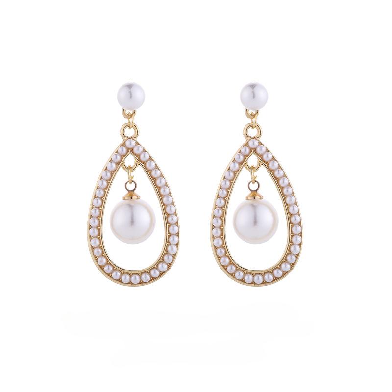 

Элегантные женские серьги с искусственным жемчугом и каплей сладкой воды без пирсинга