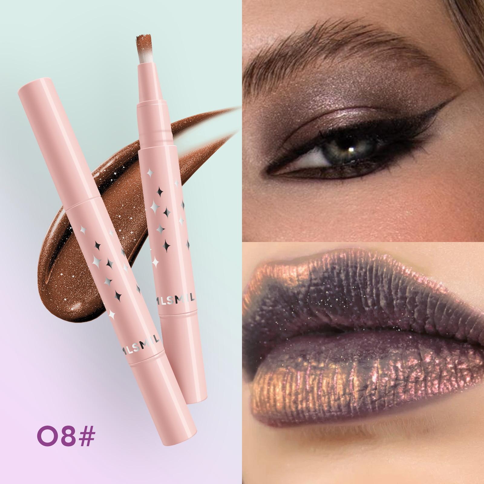 

Кисть MLSMILE для нанесения 8-цветных перламутровых жидких теней для век с мягкой щетиной. Кисть Diamond High Gloss Liquid Eyeshadow Rotating Multifunction Use. 1.8ml