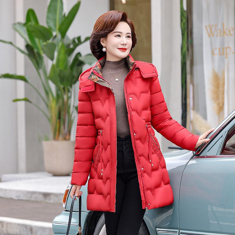New winter padded clothes women's medium and long winter padded jacket women's thickened padded clothes fashion hooded