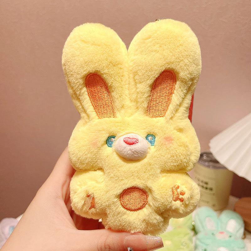 Cute Girl Plush Front Rabbit Wangwang Keychain Exquisite Rabbit Schoolbag Pendant Car Key Chain Gift