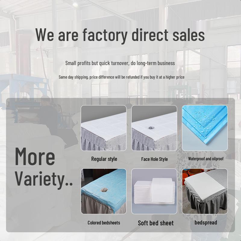 Waterproof, Oil-Proof Disposable Beauty Salon Bed Sheets with Hole - 100 Breathable Isolation Pads.