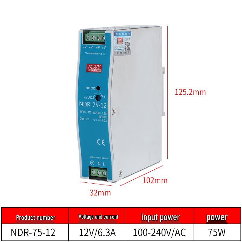 

Блок живлення на DIN-рейку NDR-240-24 220В на 12В/24В постійного струму, 75-120Вт