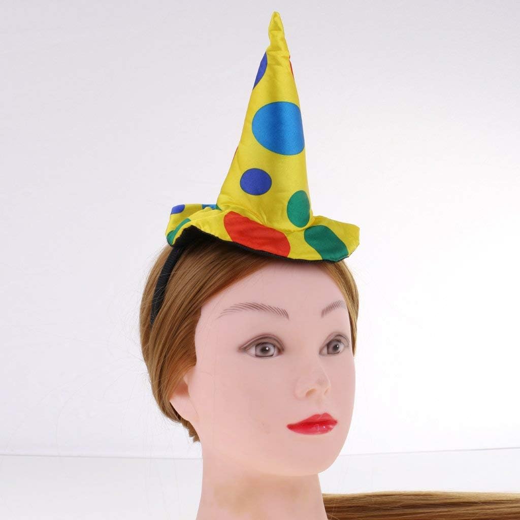 Clown Hat Headband Jumbo Polka Dots Headwear for Halloween, Carnival, Circus Costume Props - B