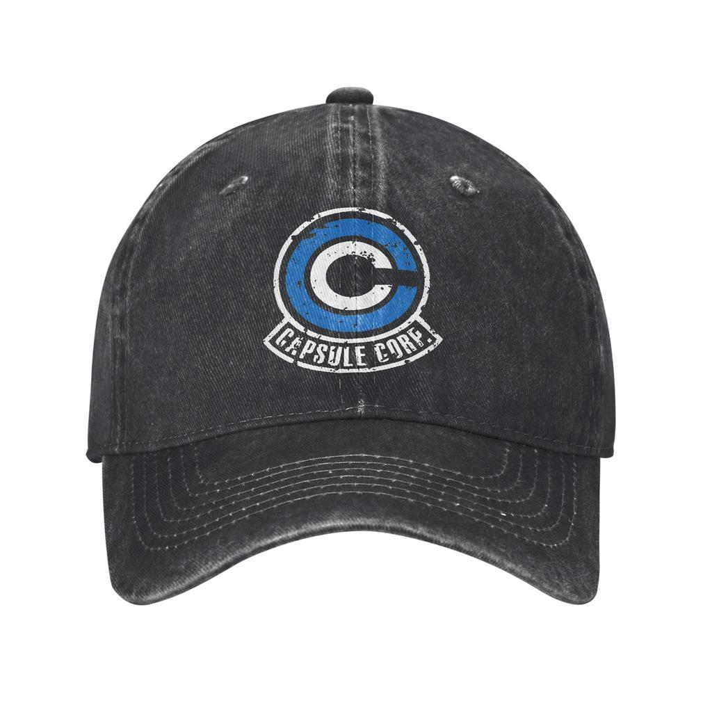 Capsule Corp Cappellino da Baseball Unisex Stile Anime Cappelli in Denim Usurato Cappellino Vintage per Esterno Corsa Golf Vestibilità Regolabile Cappellino Snapback