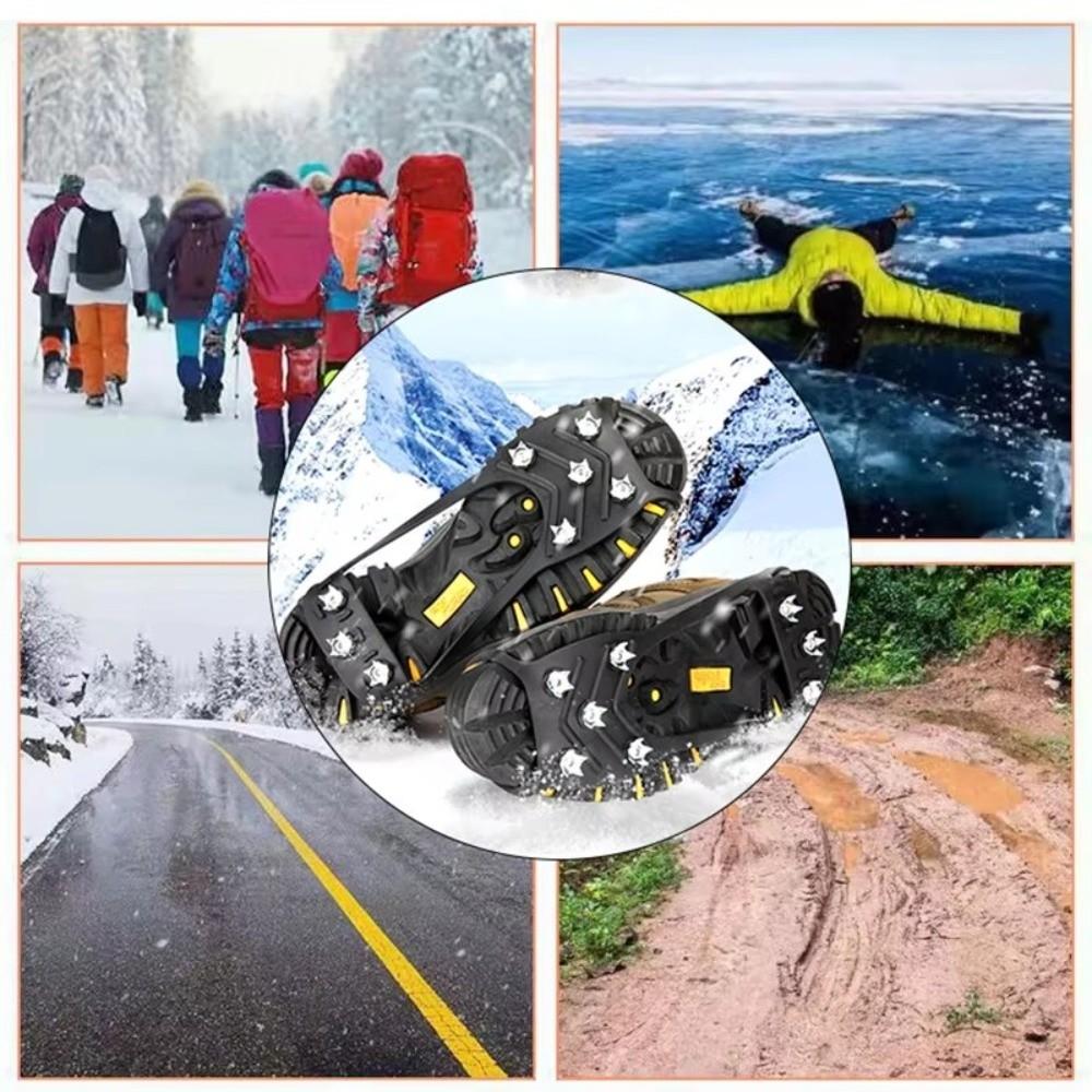 8 Teeth Ice Gripper Spike for Shoes Winter Outdoor Anti-Slip Shoes Crampons Spike Universal Hiking Mountain Climbing Crampons