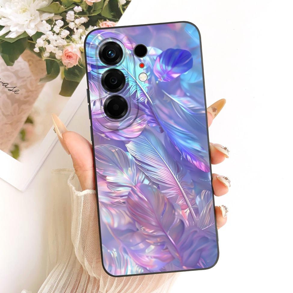 Hülle Für Tecno Camon 50 4G Cover CN5 Luxus Mode Blumen Kawaii Niedlich Bemalt Stoßfest Silikonhülle Für Techno Camon 50 4G
