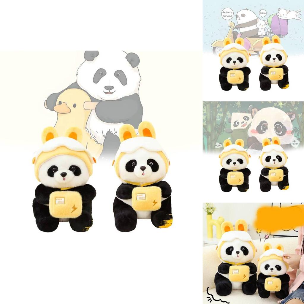 Adorable Yellow Panda Plush Doll Cute Stuffed Animal Toy For Children And Collectors