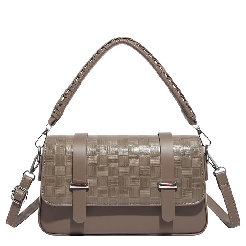 IELGY Ladies Diagonal Bag Retro Small Square Bag Solid Color