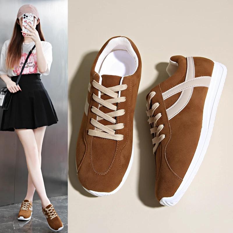2025 Spring New Women Sneakers Comfortable Outdoor Fashion Versatile Flat Casual Sneakers Lace Up Women Sports Shoes Plus Size