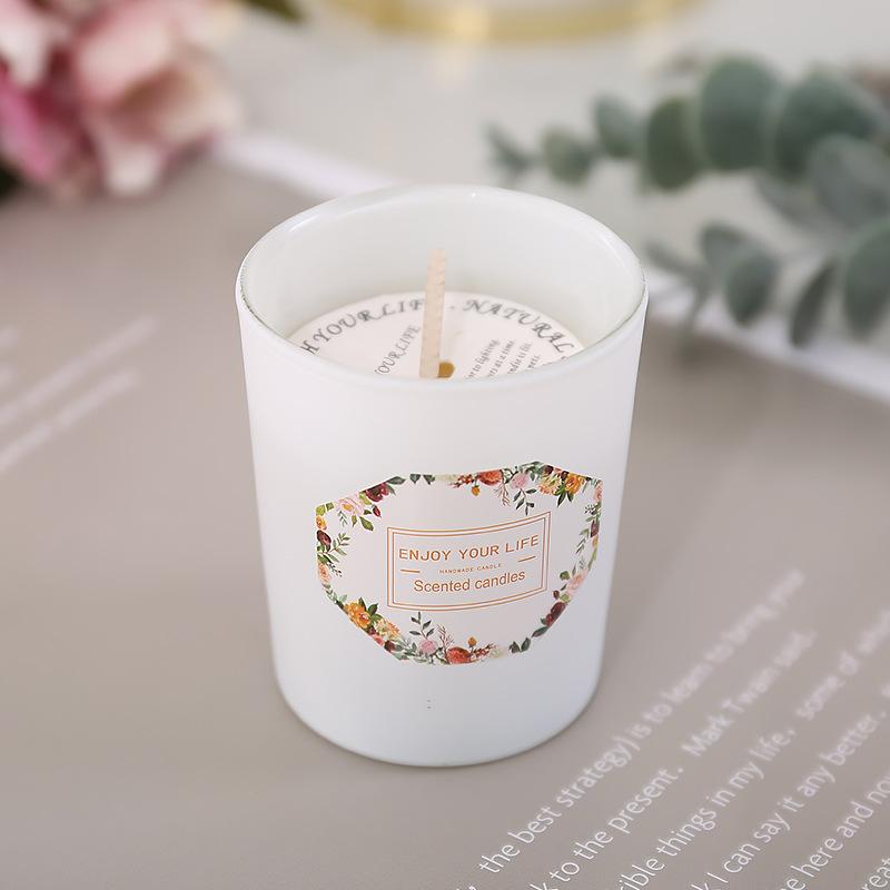 New Glass Cup Aromatic Candle Romantic Fragrance Soy Wax Aromatic Candle Lover Gift