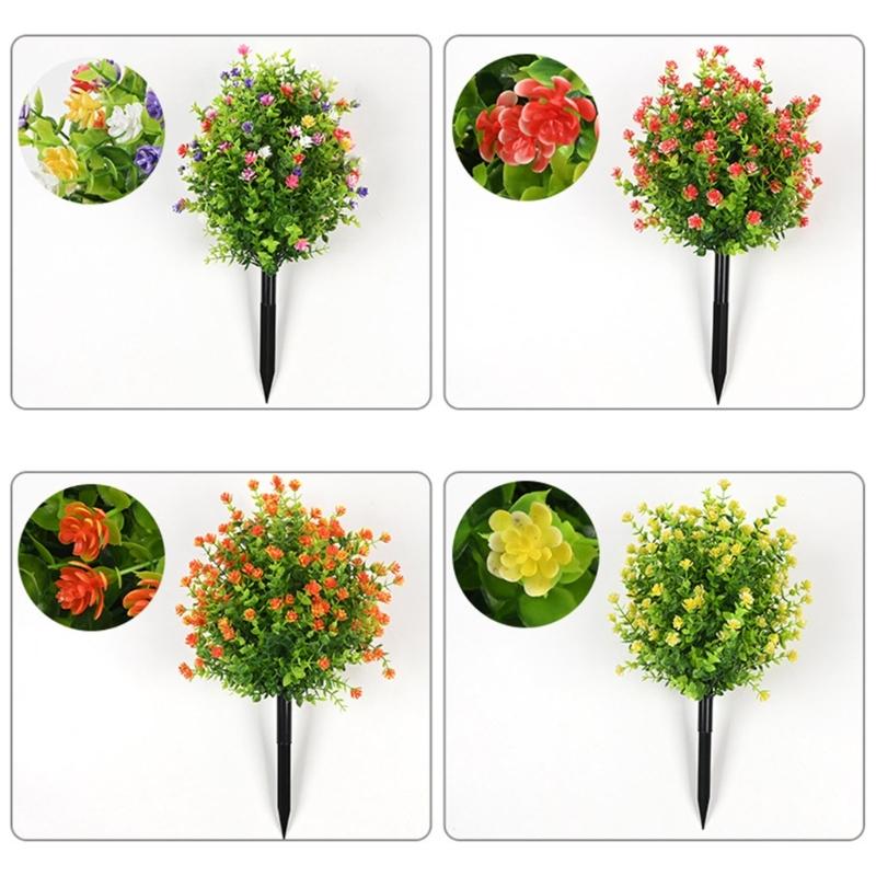 Realistic Artificial Eucalyptuses Leaves Ground Stakes For Outdoor Garden Decoration With Weather Resistant Plastic And Soft Rubber