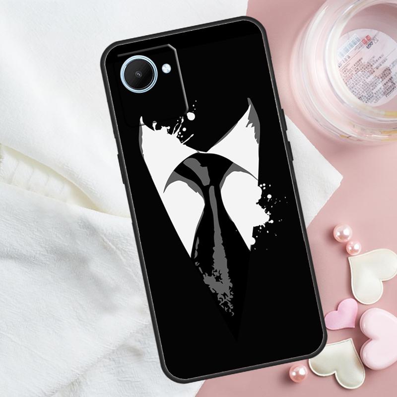 Man Suit Shirt Tie For Realme 13 12 10 11 14 Pro Plus GT 6T 6 5 GT7 Pro C55 C51 C21Y C25S C75 C61 C53 C67 Case