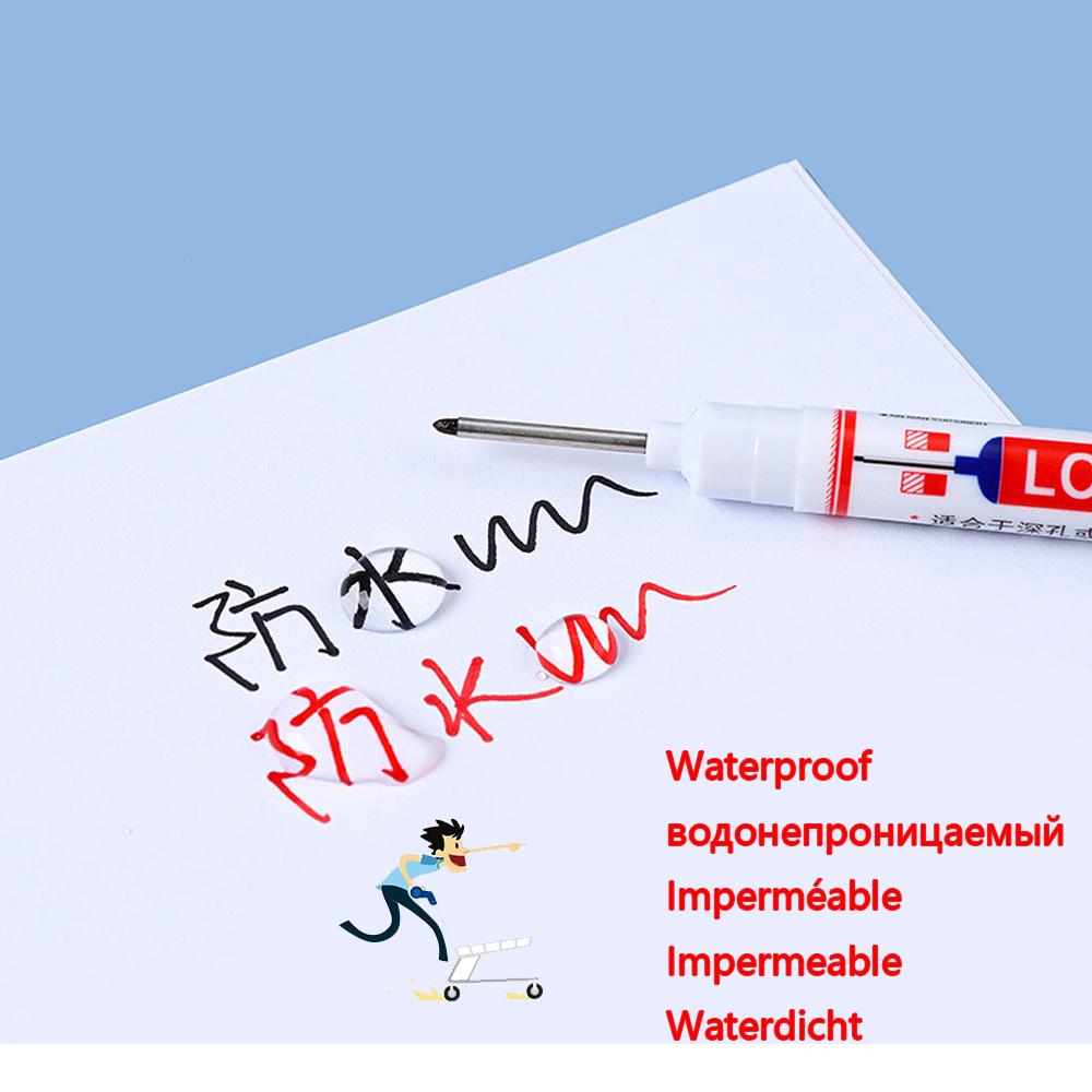 1/2/4/6/8Pcs Long Head Markers Pen Bathroom Woodworking Decoration Multi-purpose Deep Hole Marker Pens Red/Black/Blue/Green Ink