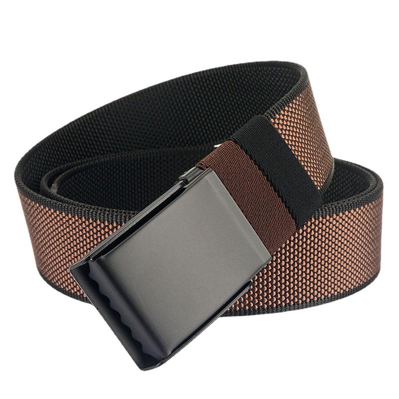 Unisex Double-Sided Nylon & Canvas Belt with Metal Buckle