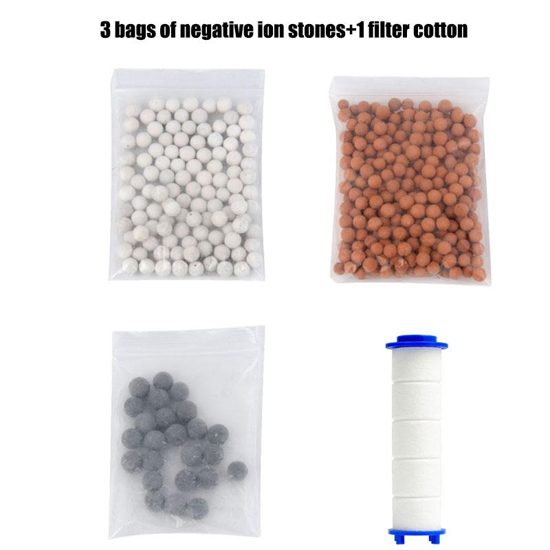 Showerhead 3-speed Adjustment Portable Shower Filter Negative Ion Stone Shower for Bathroom Items Bath Accessories Showers Parts