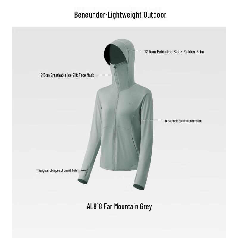 

Beneunder Women s Cooling Sun Protection Hoodie AL818 M