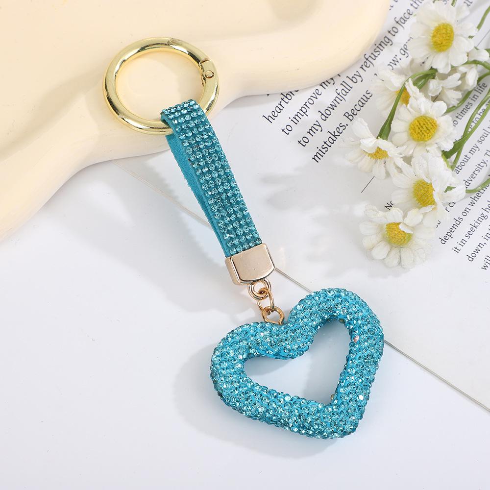 Heart-Shaped Ceramic Diamond Keychain for Women - Valentine's Day Gift