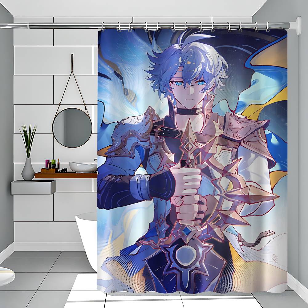 Honkai Star Rail P-Phainon Simple Shower Curtain Bathroom Shower Curtain Easy To Clean And Scrub Polyester Waterproof Light