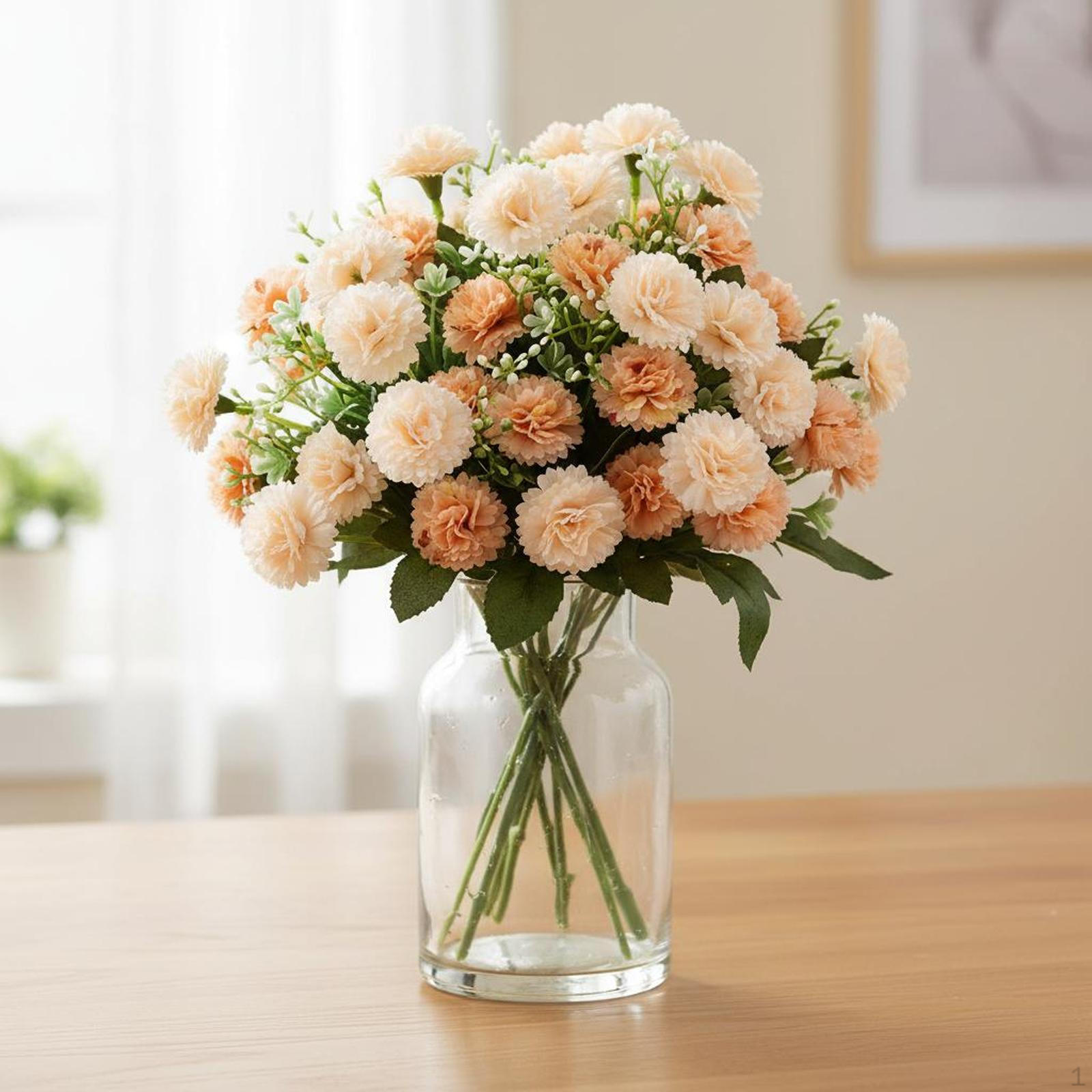

Artificial Flowers No Fading Realistic Romantic Carnation Simulation Flower Hydrangea Bouquet for Champagne