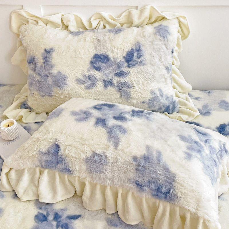 1PC Thickened Pillow Set Lace Pillow Cover Single Thickened Warm Milk Fleece Pillowcase