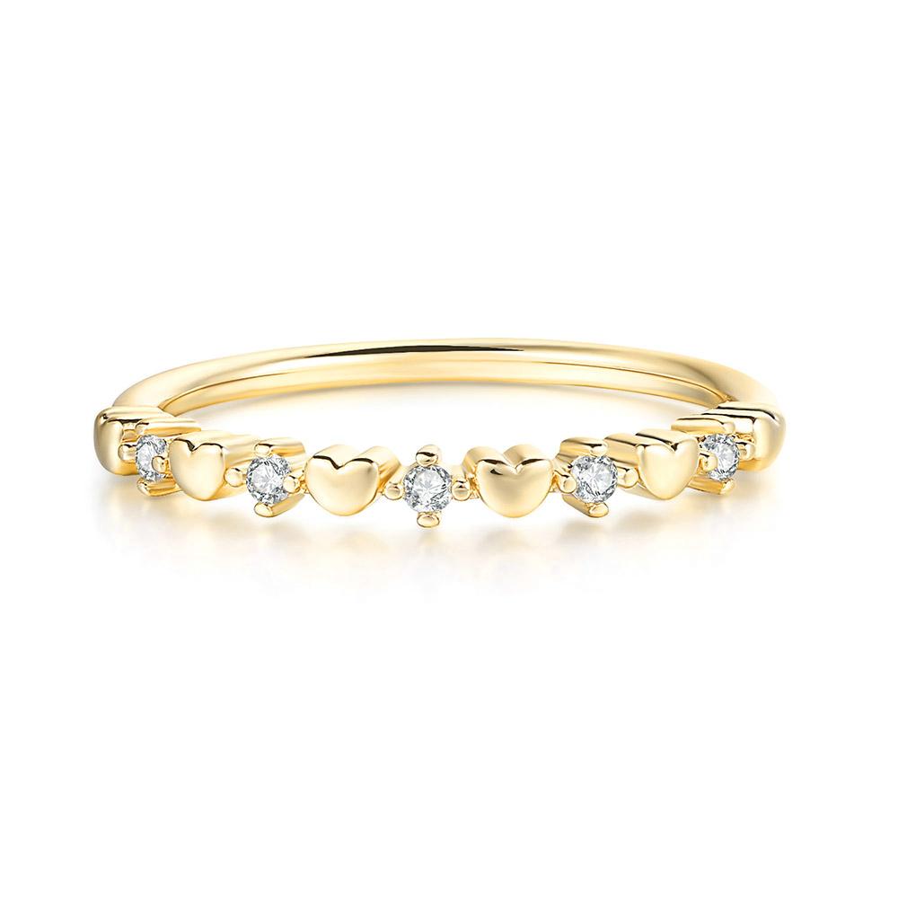 

ZHOUYANG Dainty Ring For Women Delicate Thin Love Cute Light Yellow Gold Color CZ Midi Ring Fashion Jewelry Gift For Girls R901 10