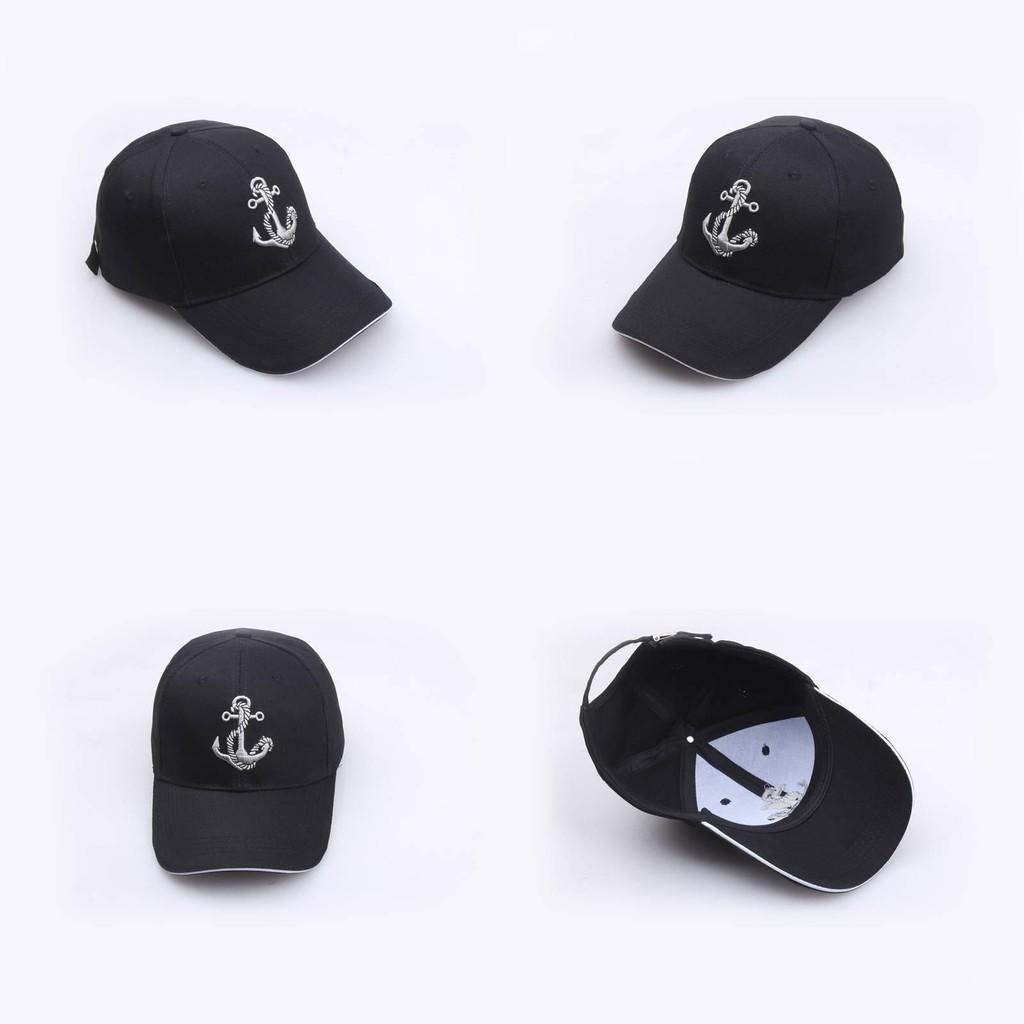 Navy Anchor Black Embroidered Baseball Caps Unisex Hats Men Streetwear Women