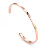 Titanium Steel C-Shaped Engraved "Follow Your Heart" Open Bracelet for Couples