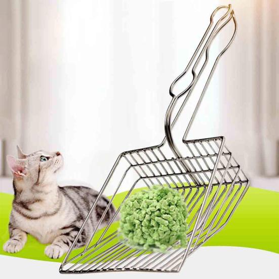

6 inch Large Hollow Metal Cat Litter Scoop Toilet Cleaning Tool Pet Supplies серебряный