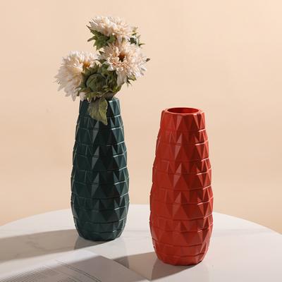 Plastic Flower Vase Indoor Outdoor Modern Real Dried Flower Holder Floral Arrangement Container Living Room Bedroom Table Centerpiece Decoration