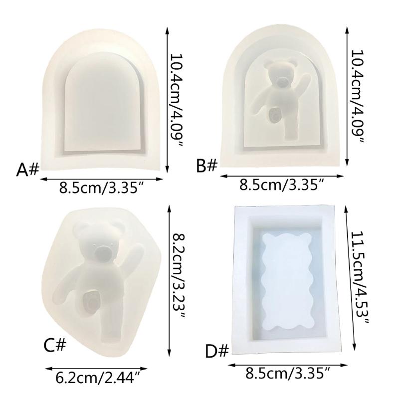 3D Bear Door Frame Candle Silicone Mold for DIY Hand-made Candle Ornaments Mould Handicrafts Making Tool Baking Mold