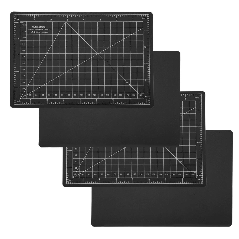 4Pcs Cutting Mat A5 Black PVC Model Cut Pad Craft Paper Carving Engraving Scale Board