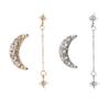 1 Pair Bohemian Style Irregular Moon Star Earrings Women Girls Alloy Stylish Earring Fashion Personality Ear Studs