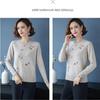 Women's Crew Neck Sweater Embroidered Loose Pullover Knitwear Soft Stretch Knit Top Spring Autumn