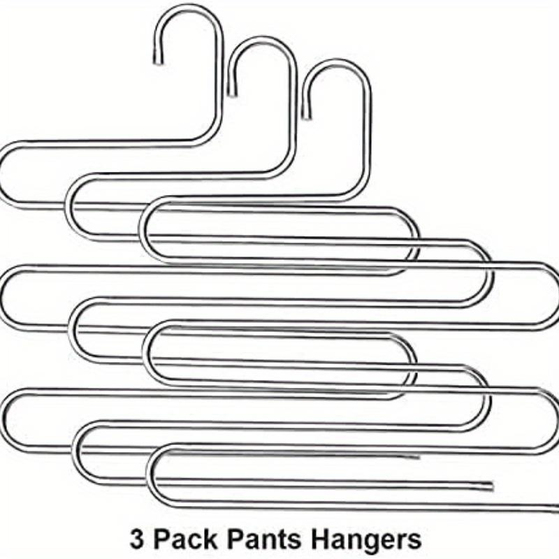 

Вешалка S-типа из нержавеющей стали 1 шт/3 шт экономит место, 3 многоцелевые полки для хранения, можно повесить брюки, джинсы, шарфы, галстуки, одежду, 5 слоев 3PCS