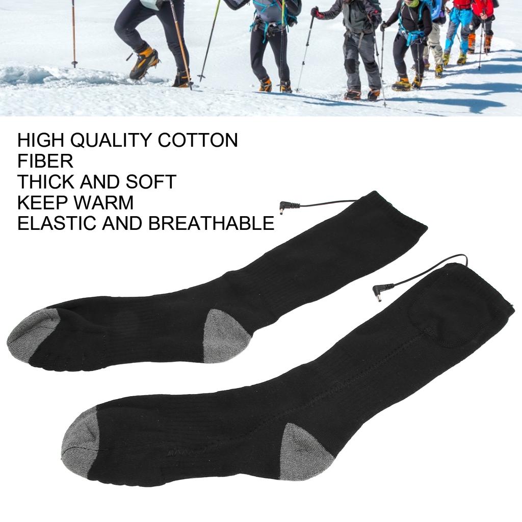 Electric Heated Socks Thicken Cotton Washable OneSide Heating Winter Thermal Socks Black