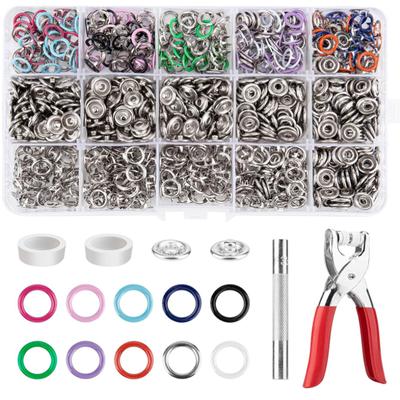 Metal Prong Snap Buttons Clamps Press Rivets Sliders Buckle For Skin Care Studs Snap Fasteners With Plier 8 Types