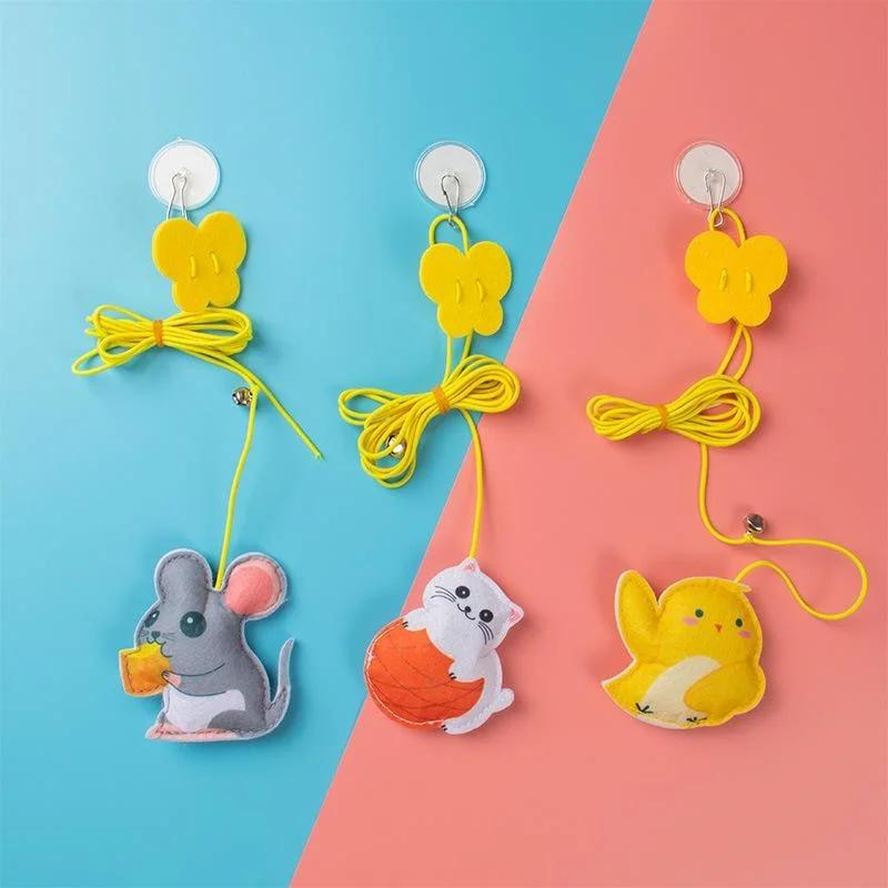 Interactive Cat Toy 2023 Stretchable Swing Cat Toys Funny Cat Stick Door Felt Mouse with Cat Mint Simulation Cat Toy Funny Toys
