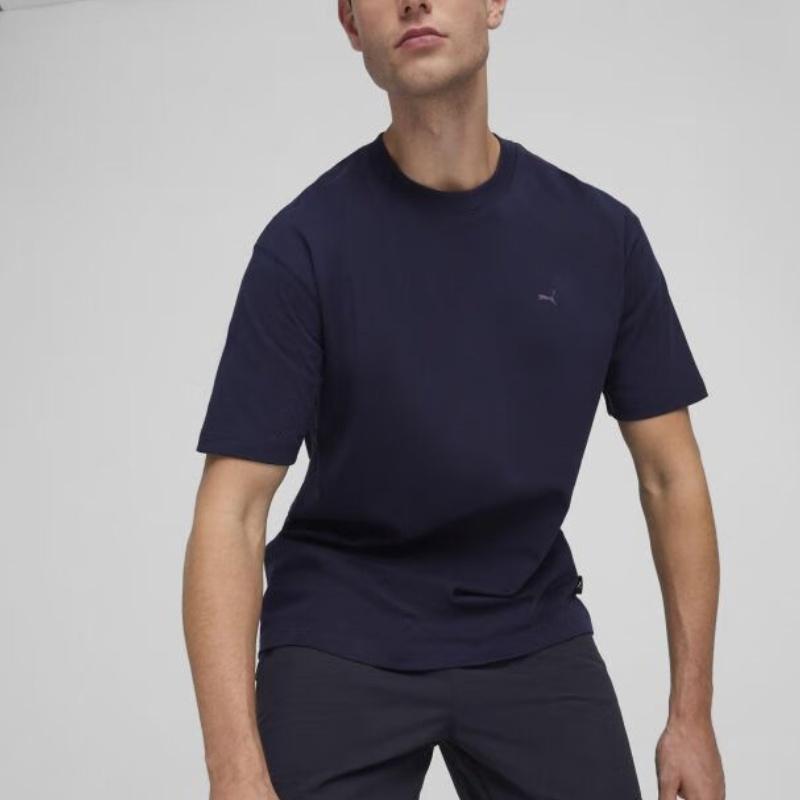 Puma Fashionable Comfortable Versatile Short Sleeve T-Shirt Men Tops Dark-Blue 624048-16