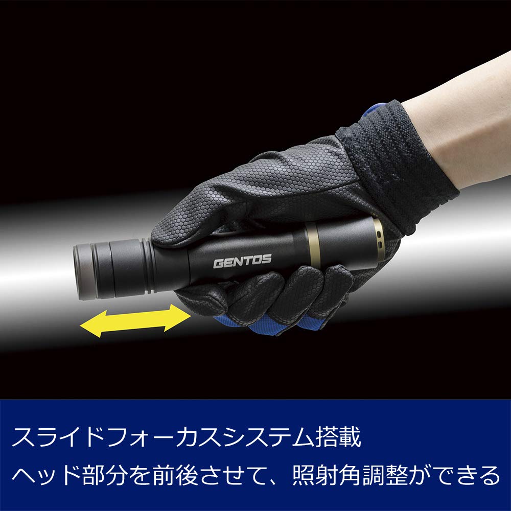 GENTOS LED Flashlight USB Rechargeable [Brightness 800 LumensPractical Lighting 7 Hours] Dedicated Charging Rexceed RX-186RS Compliant with ANSI