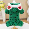 Autumn Winter Warm Frog Costume 4-Legged Pet Onesie for Small Dogs - Fluffy Warm Puppy Hooded Clothing (Cute Animal Style)