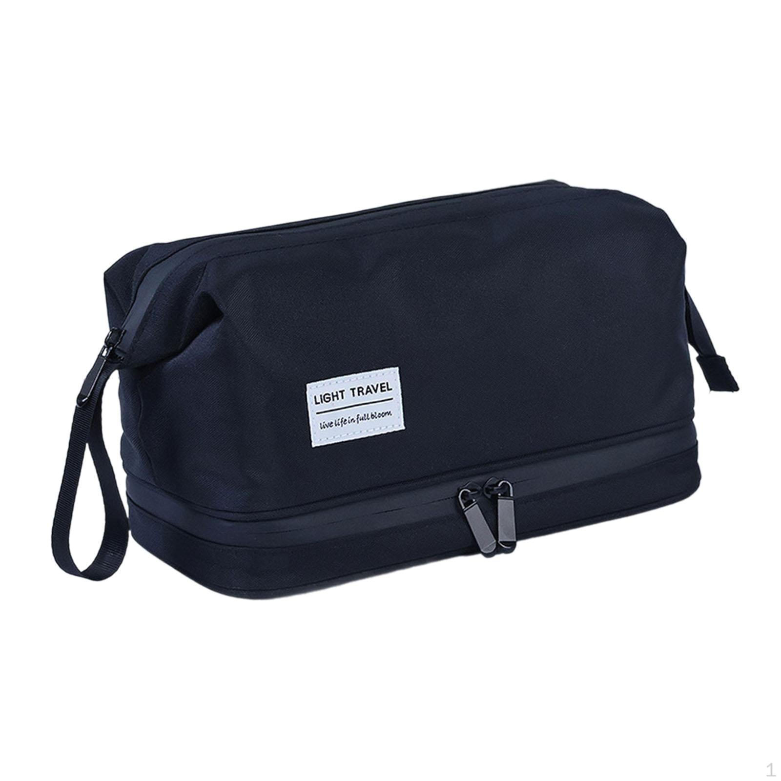 

Велика косметичка Органайзер для косметики Двошарова місткість Дорожня для чорний