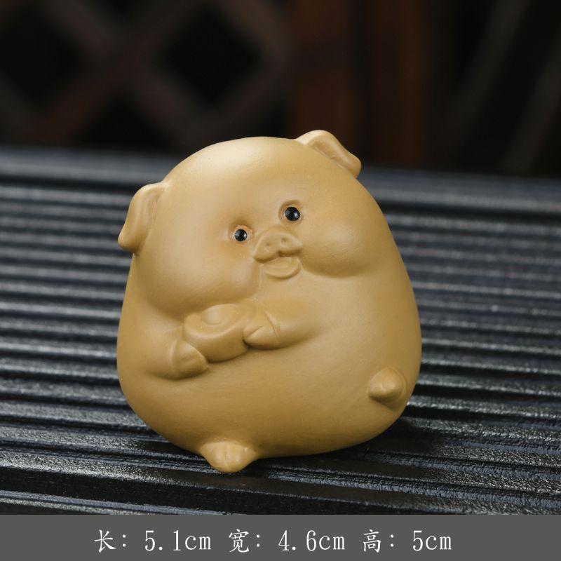 Purple Sand Tea Play Ornament Tea Pet Plate Raised Zodiac Pig Boutique Table Accessories Personality Creative Decoration