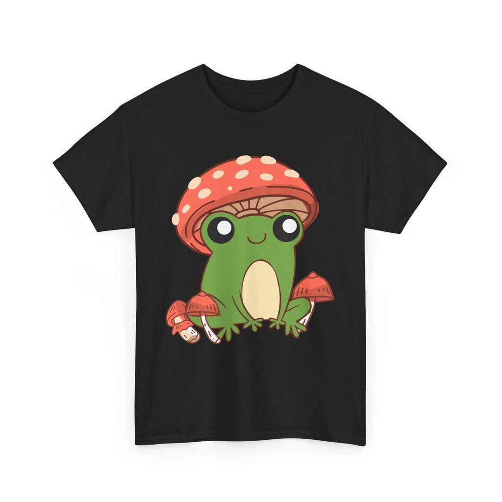 Frog Cottagecore Aesthetic Shirt, Kawaii Frog Mushroom Hat Mycology Lover Tee