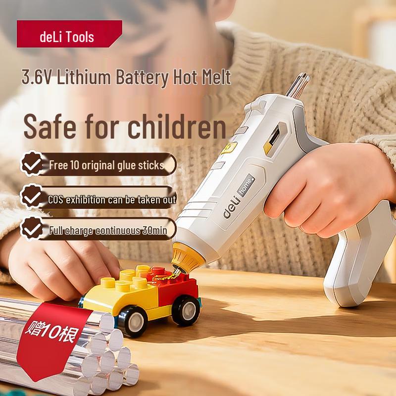 Deli 3.6V Cordless Hot Melt Glue Gun CN plug (adapter included)