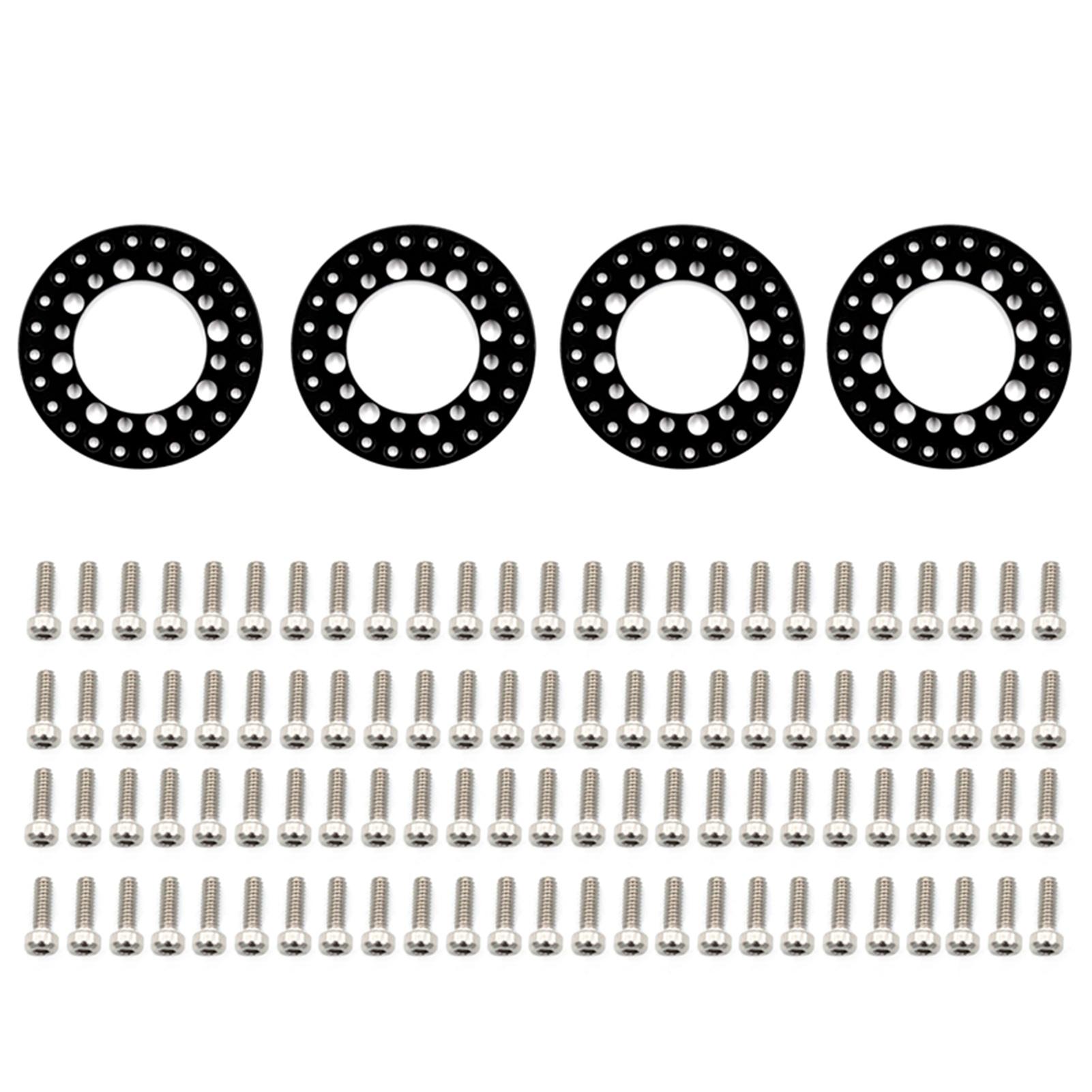 

Замінне кільце обода колеса RC Beadlock 4PCS Сумісний з 1/10 TRX4 SCX10 90046 90047 автомобіля RC type 5 чорний