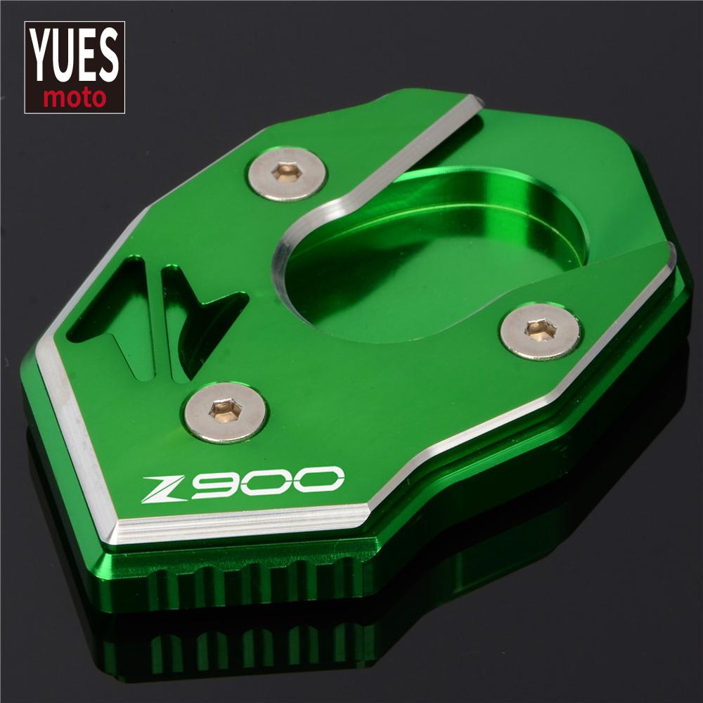 Motorcycle Accessories CNC Side Stand Plate Enlarger Kickstand Extension New Arrival For Kawasaki Z900 Z900RS 2017- Green