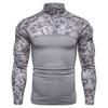 Men's Long Sleeved Elastic Slim Fit Camouflage Polo Casual Stand Collar Cotton Autumn Youth T-shirt Pullovers & Long Sleeves Men’s
