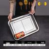 Jinyun Stainless Steel Square Serving Tray with Rack