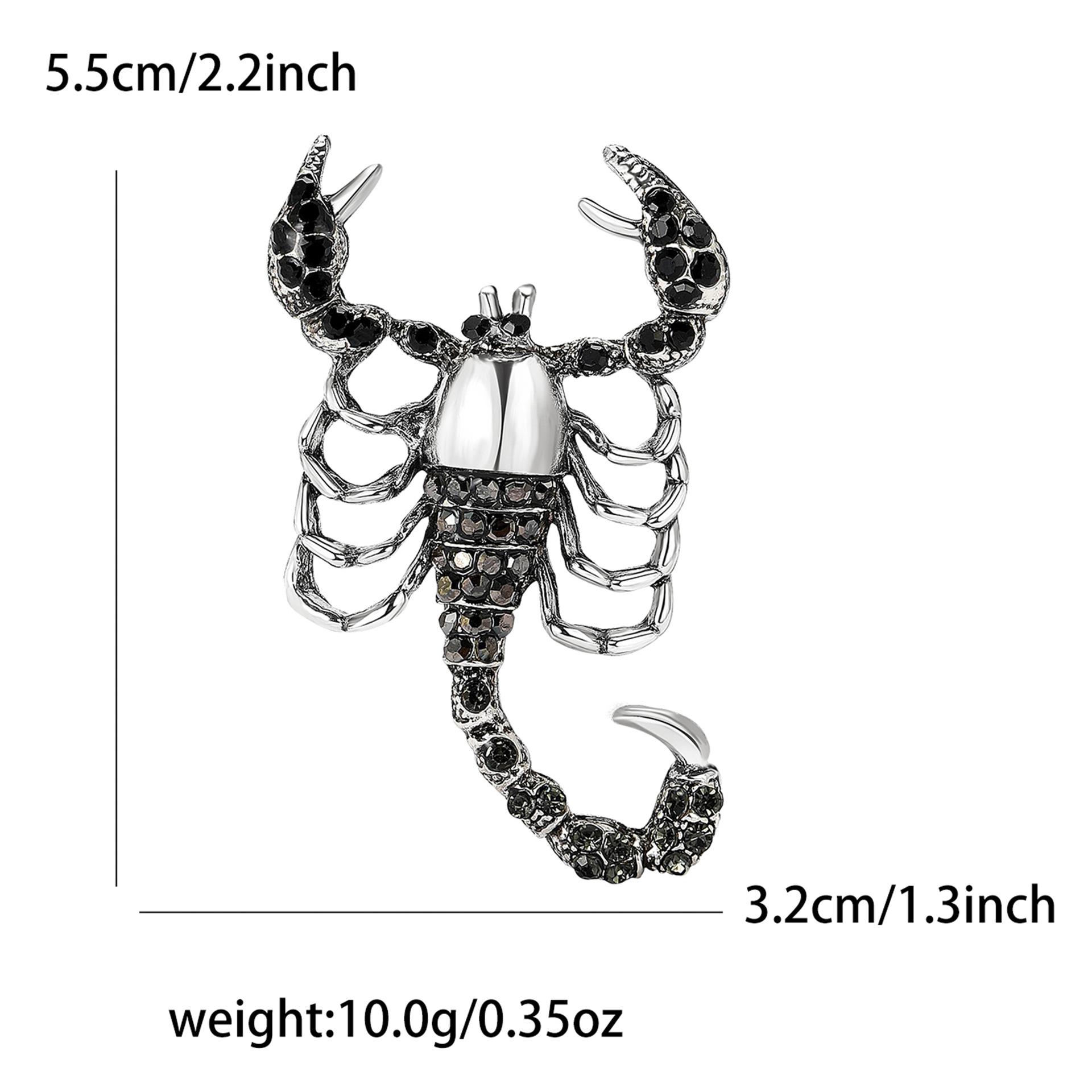 

Модная креативная брошь в виде скорпиона из сплава со стразами, персонализированная мужская и женская рубашка, корсаж, ювелирное украшение