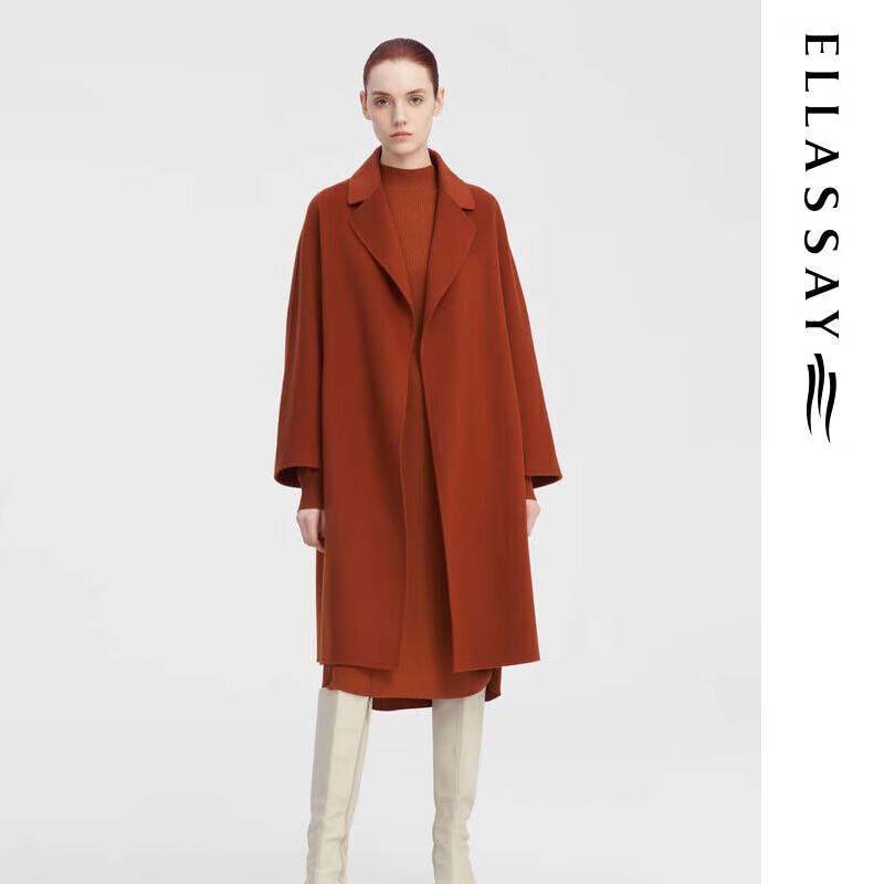 

ELLASSAY Городской шик Пальто средней длины из смесовой шерсти для женщин S